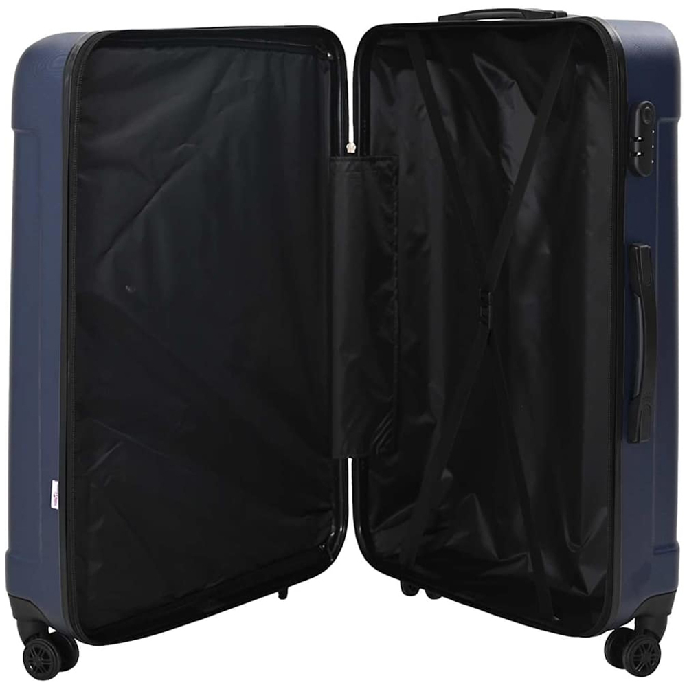 vidaXL Set of 3 Blue ABS Suitcases with Wheels Image 4