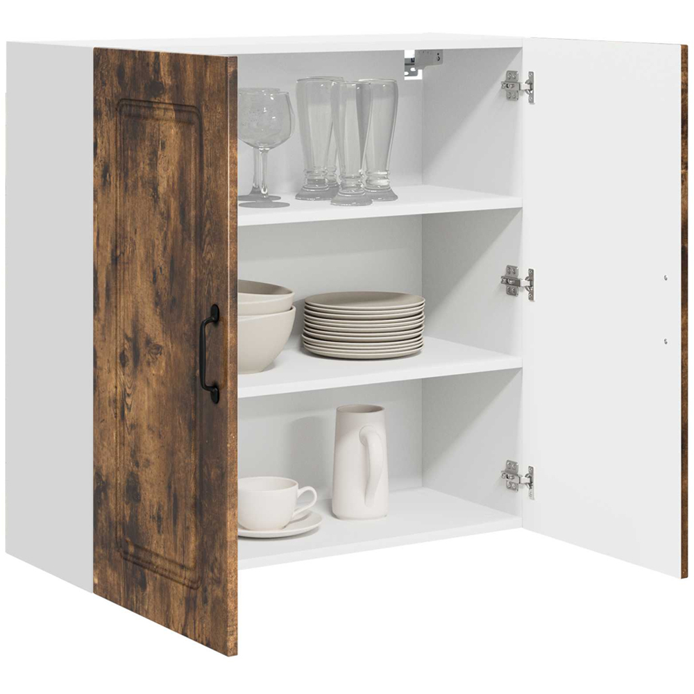 vidaXL 2 Door Smoked Oak Kitchen Wall Cabinet Image 3