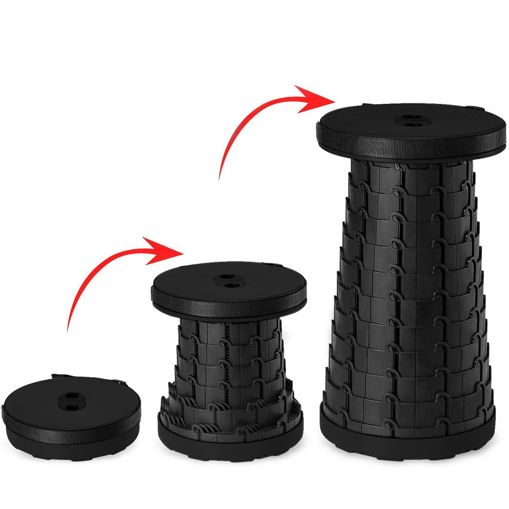 Avilo Black Adjustable Pop-Up Telescopic Stool with Carry Bag Image 3