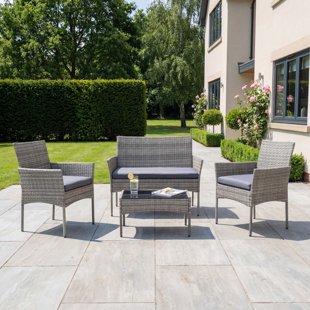 Artemis Home Corato 4 Seater Grey Rattan Patio Set Image 2