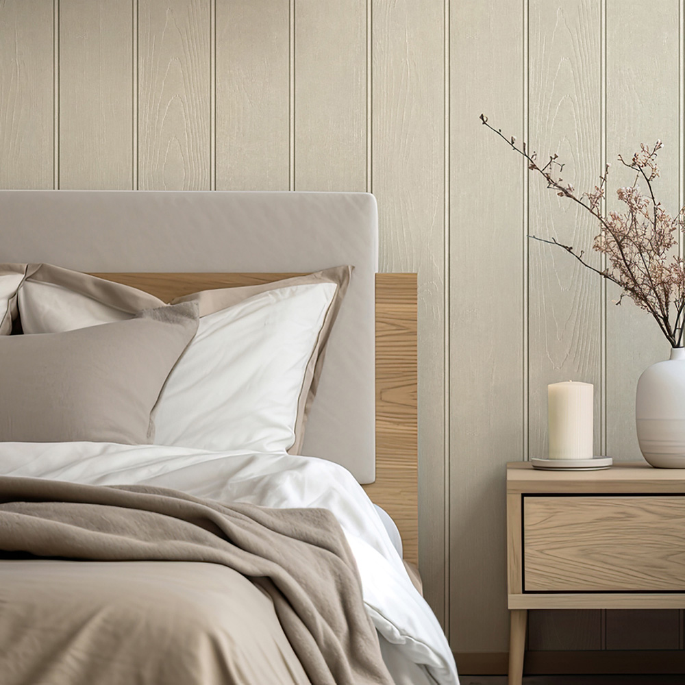 Belgravia Decor Beaded Wood Beige Wallpaper Image 3