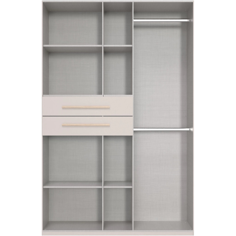 TJ'S Digit 5 Door 2 Drawer White and Graphite Mirrored Wardrobe Image 4