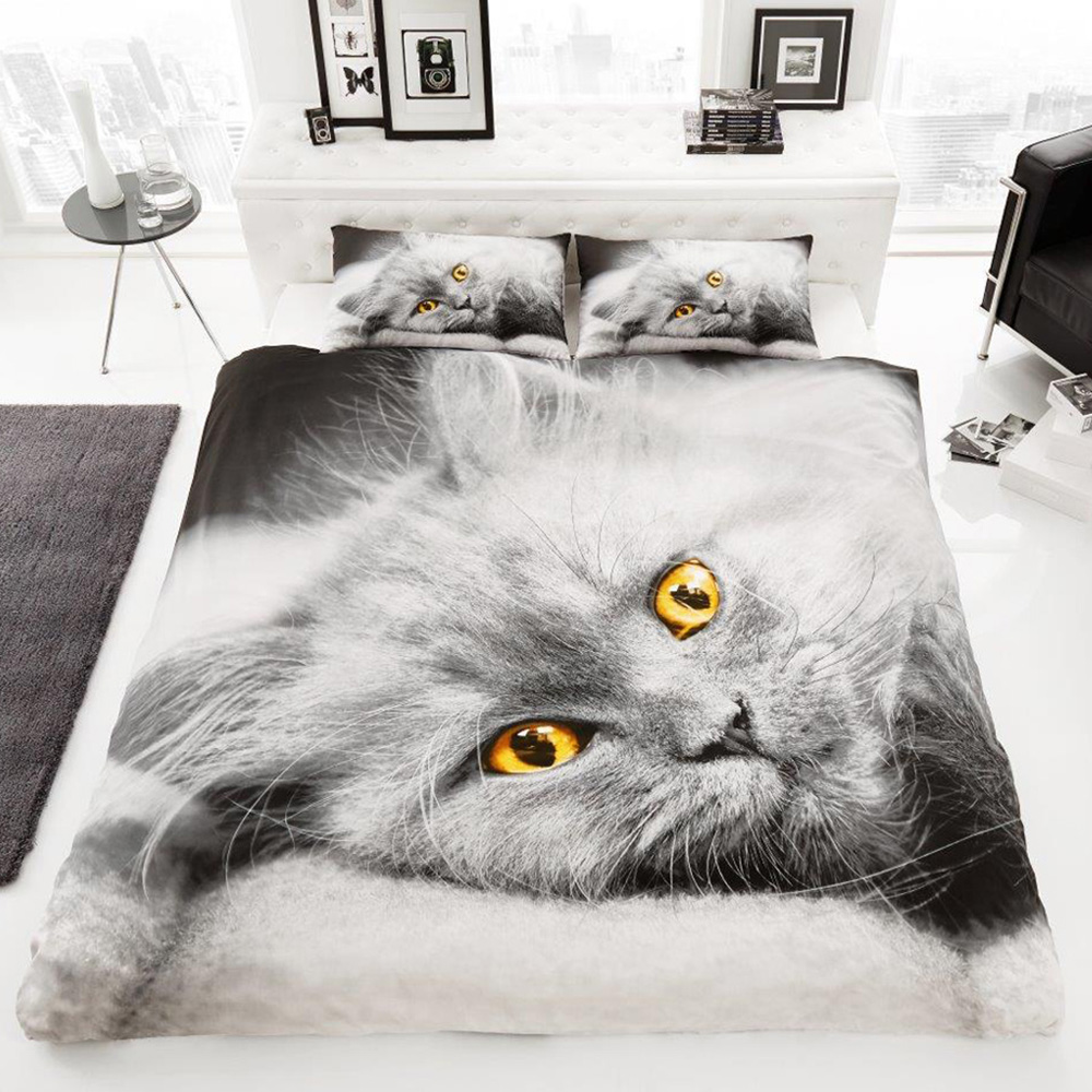 Smart Living King Size 3D Cat Print Duvet Cover Set Image 1