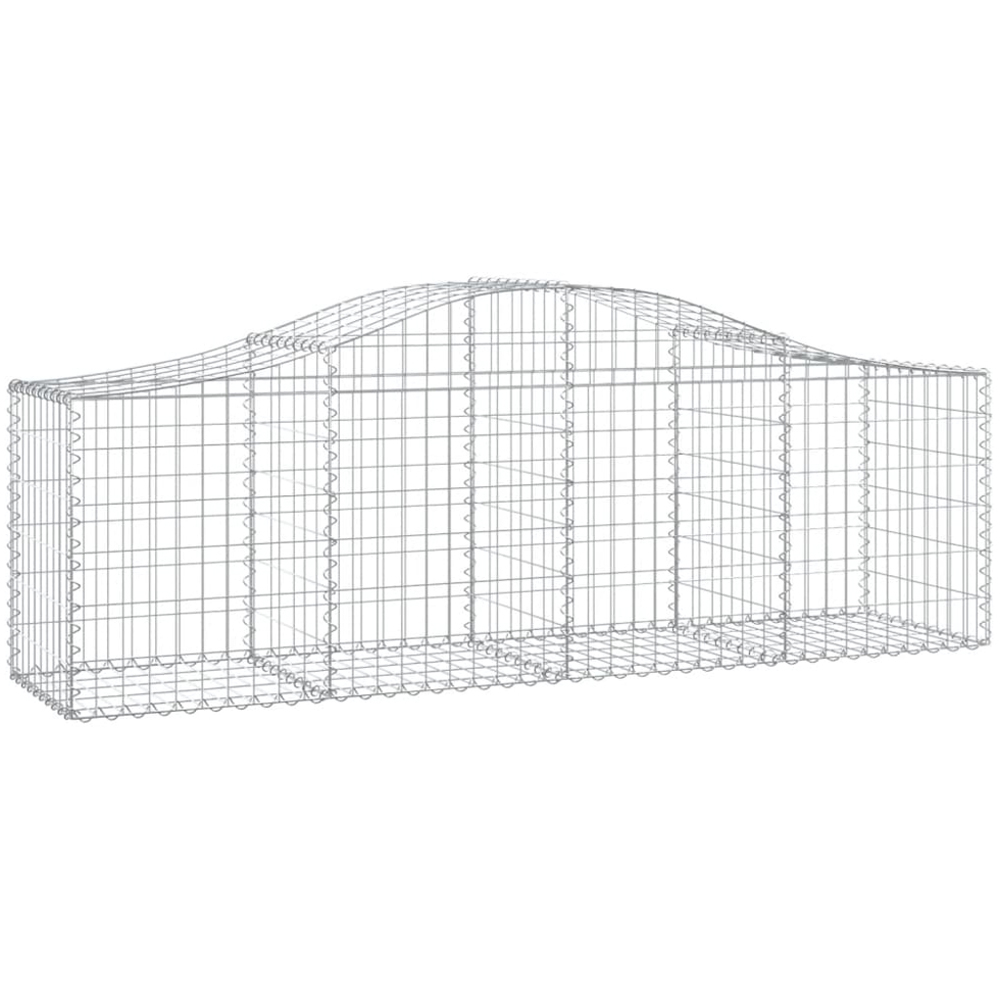 vidaXL Silver Galvanised Iron Arched Gabion Basket 200 x 50 x 60/80cm 13 Pack Image 1