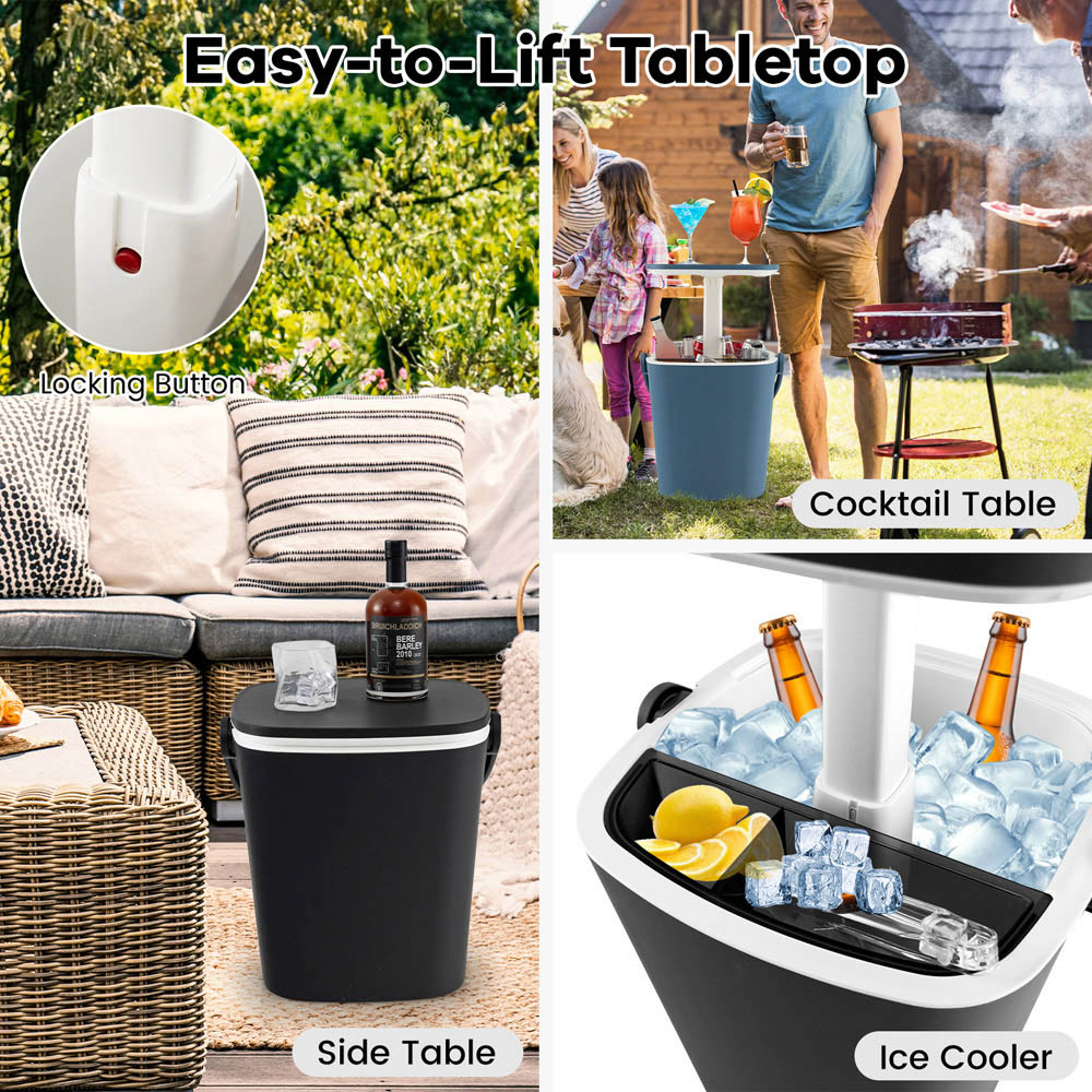 Costway Black 3 in 1 Portable Cooler Side Table Image 6