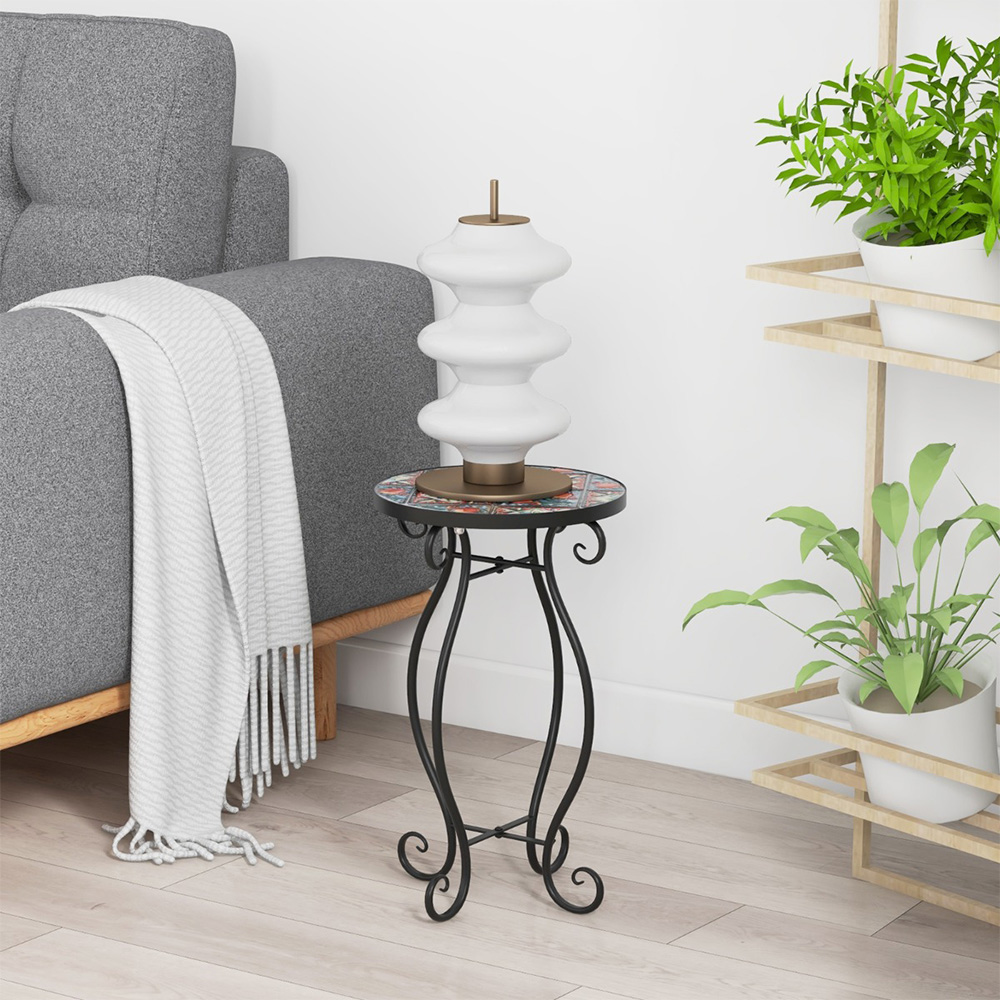 Costway Outdoor Mosaic Round Plant Stand Wilko