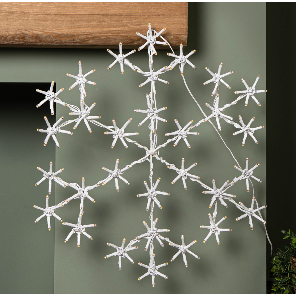 Samuel Alexander Warm White LED Light up Hanging Christmas Snowflake 50cm Image 2