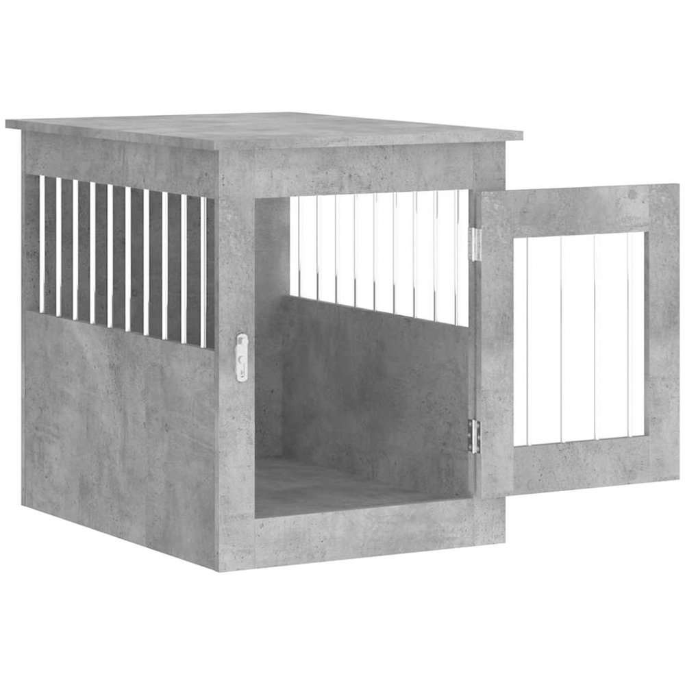 vidaXL Concrete Grey Processed Wood Dog Crate Furniture 55 x 75 x 65cm Image 5