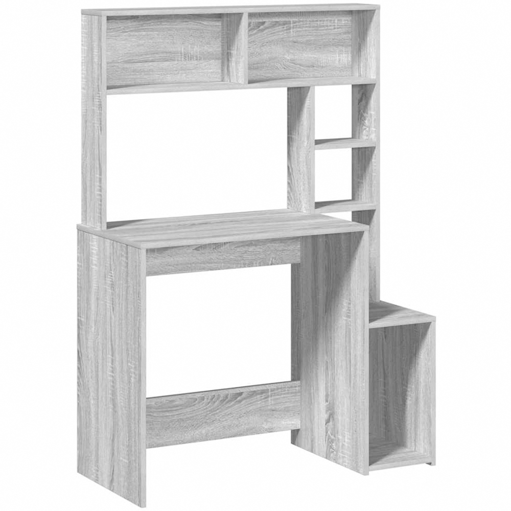 vidaXL 6 Shelf Computer Desk Grey Sonoma Image 2
