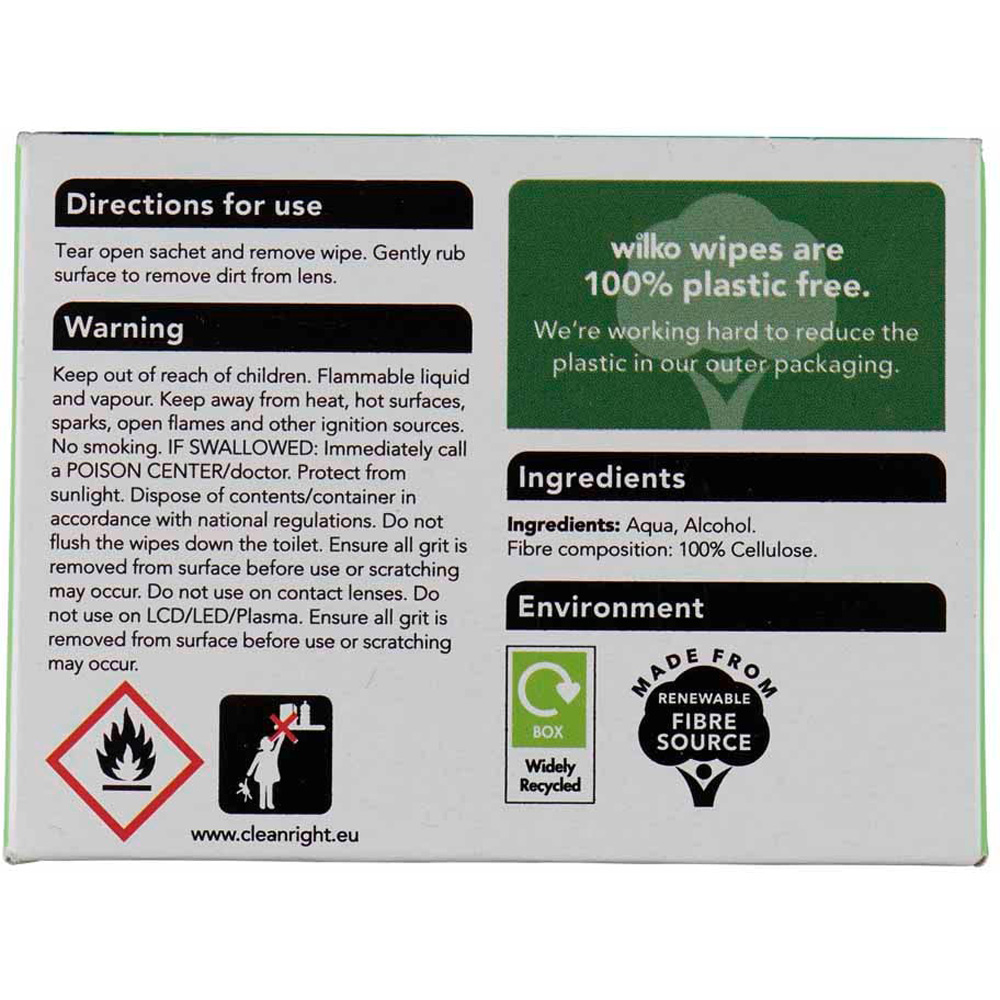 Wilko Plastic Free Optical Wipes 26pk Image 2