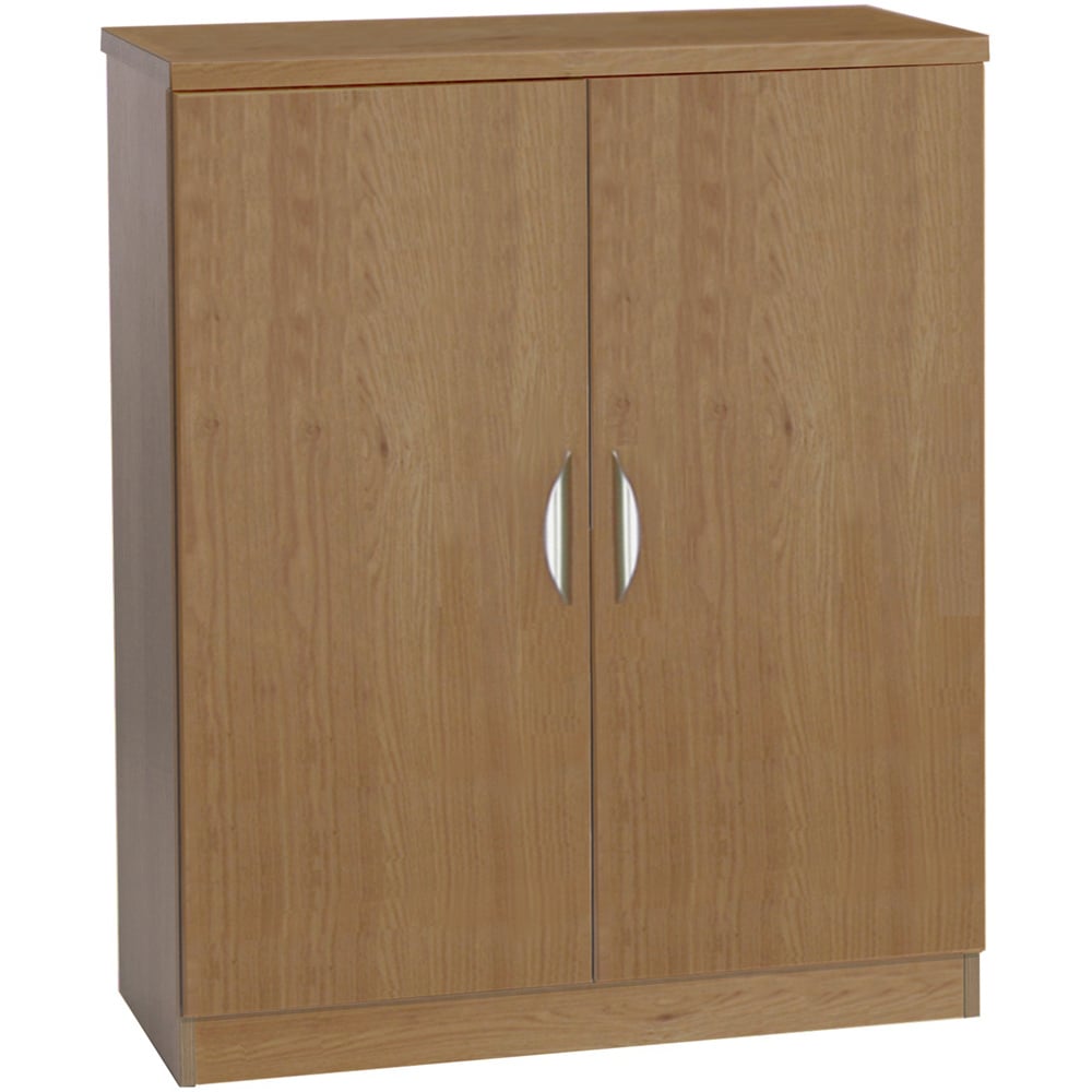 R White Cabinets 2 Door English Oak Mid Height Cupboard Image 2