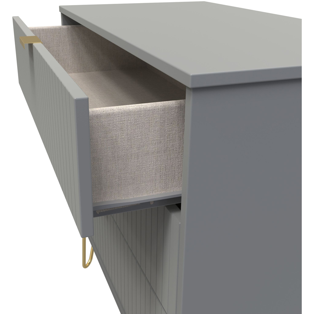 Crowndale 3 Drawer Dusk Grey Wide Chest of Drawers Ready Assembled Image 6