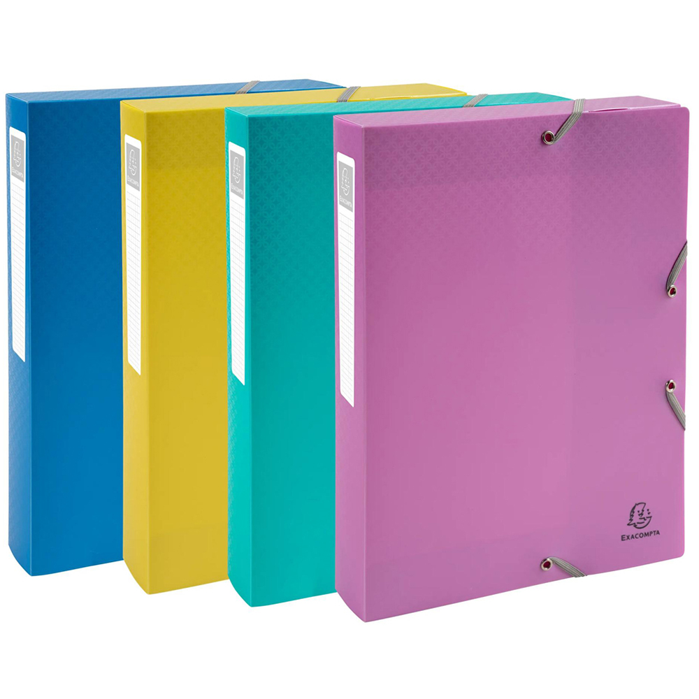 Exacompta A4 Multicolour Recycled PP Filing Box 8 Pack Image 8