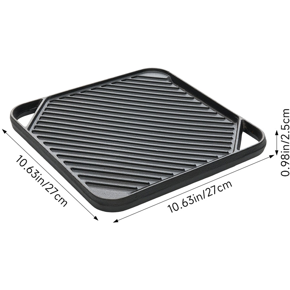 Living and Home Square Reversible Cast Iron Grill Pan Image 8