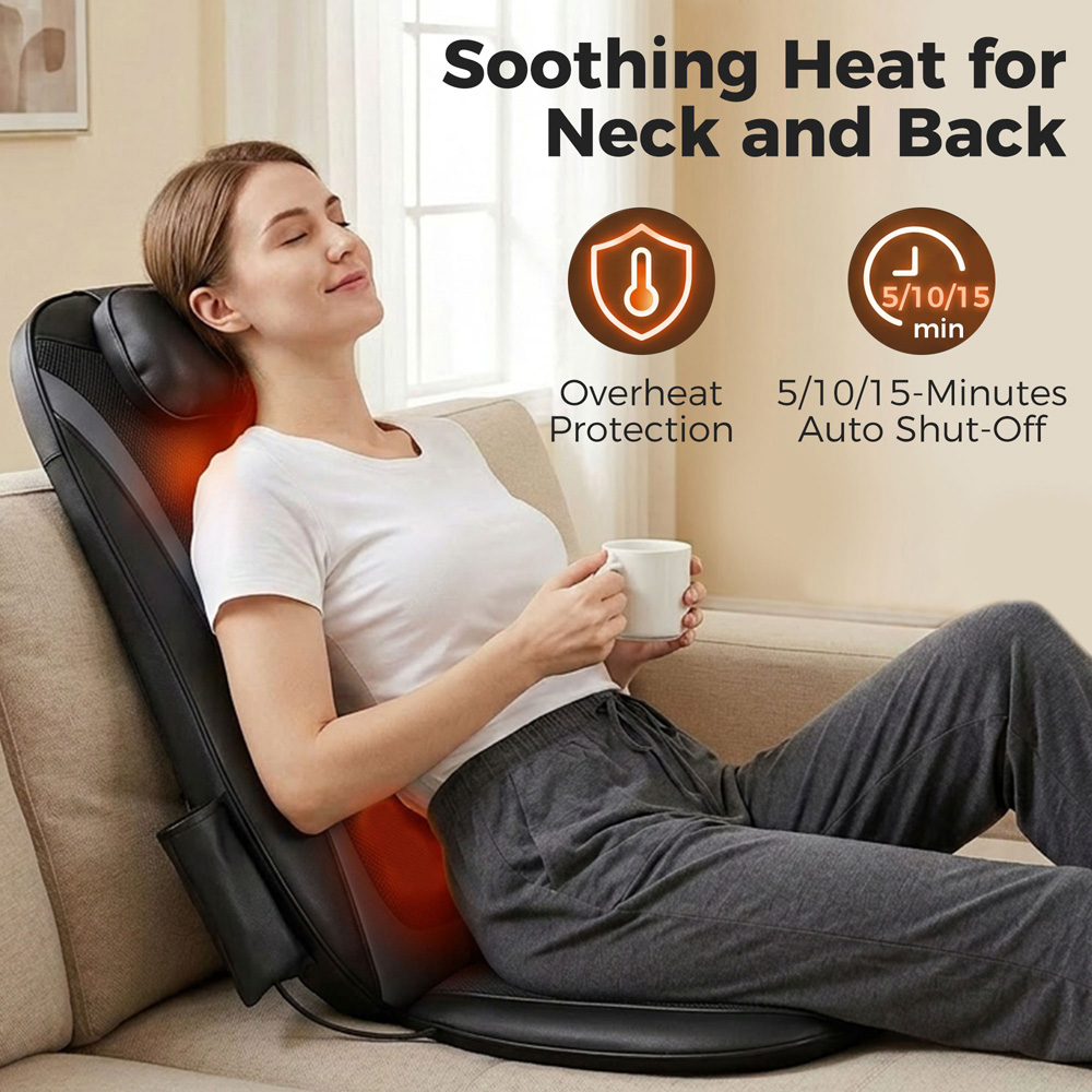 HOMCOM Heat and Deep Tissue Back Massager Home Office Chair Image 7