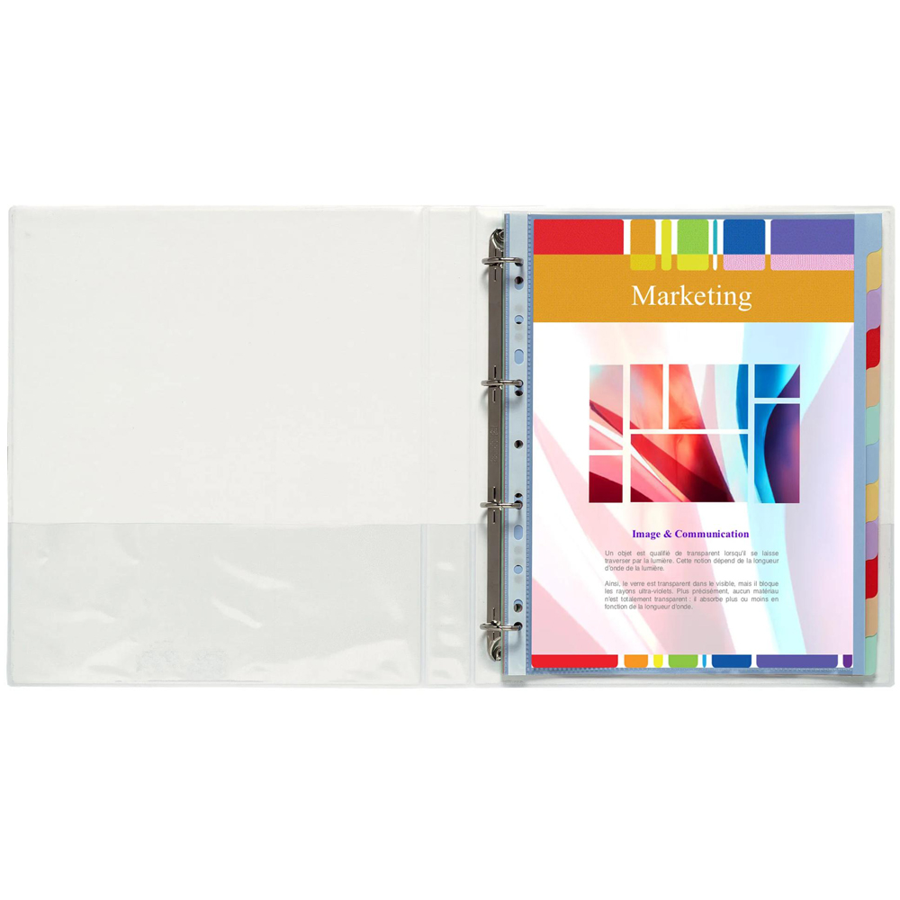 Exacompta Kreacover White PP 4D Ring Binder with 3 Pockets 20mm 10 Pack Image 4
