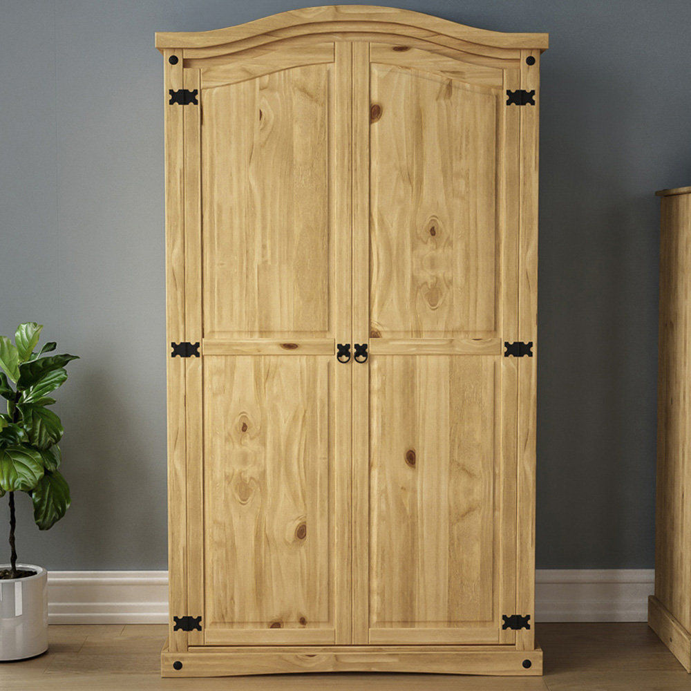 Vida Designs Corona 2 Door Natural Wardrobe Image 1