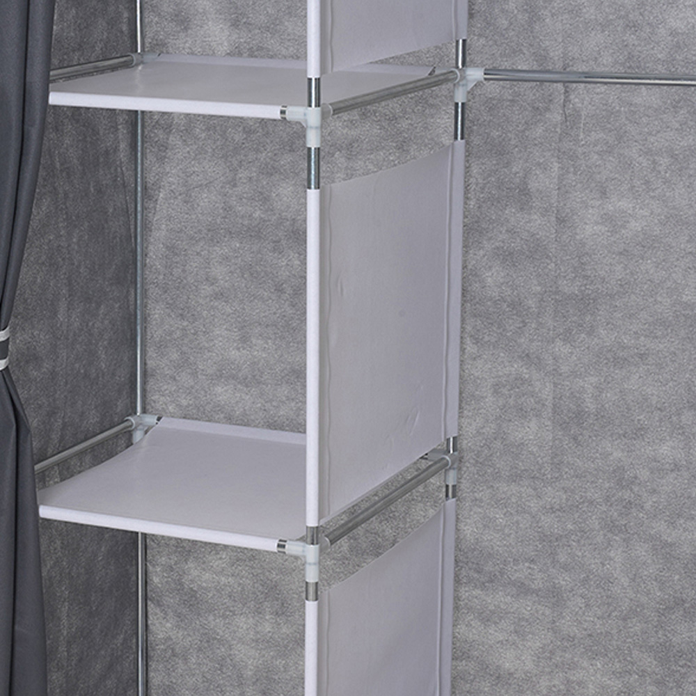 Living and Home 3 Drawer Silver Portable Non Woven Fabric Wardrobe Image 5