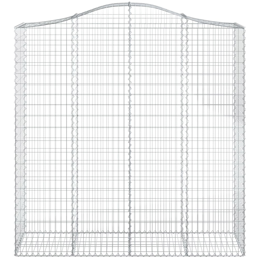 vidaXL Silver Galvanised Iron Arched Gabion Basket 200/220 x 50 x 200cm 3 Pack Image 2
