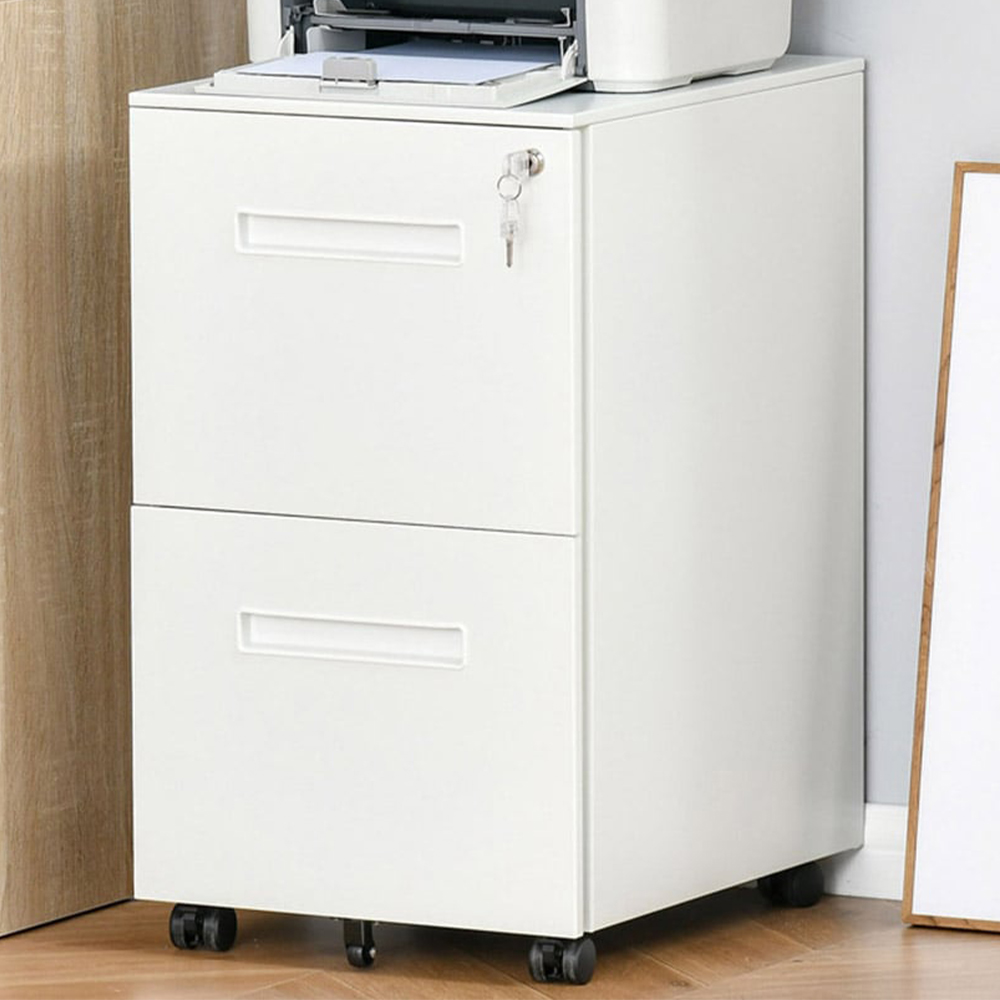 Vinsetto White Home Filing Cabinet Image 1