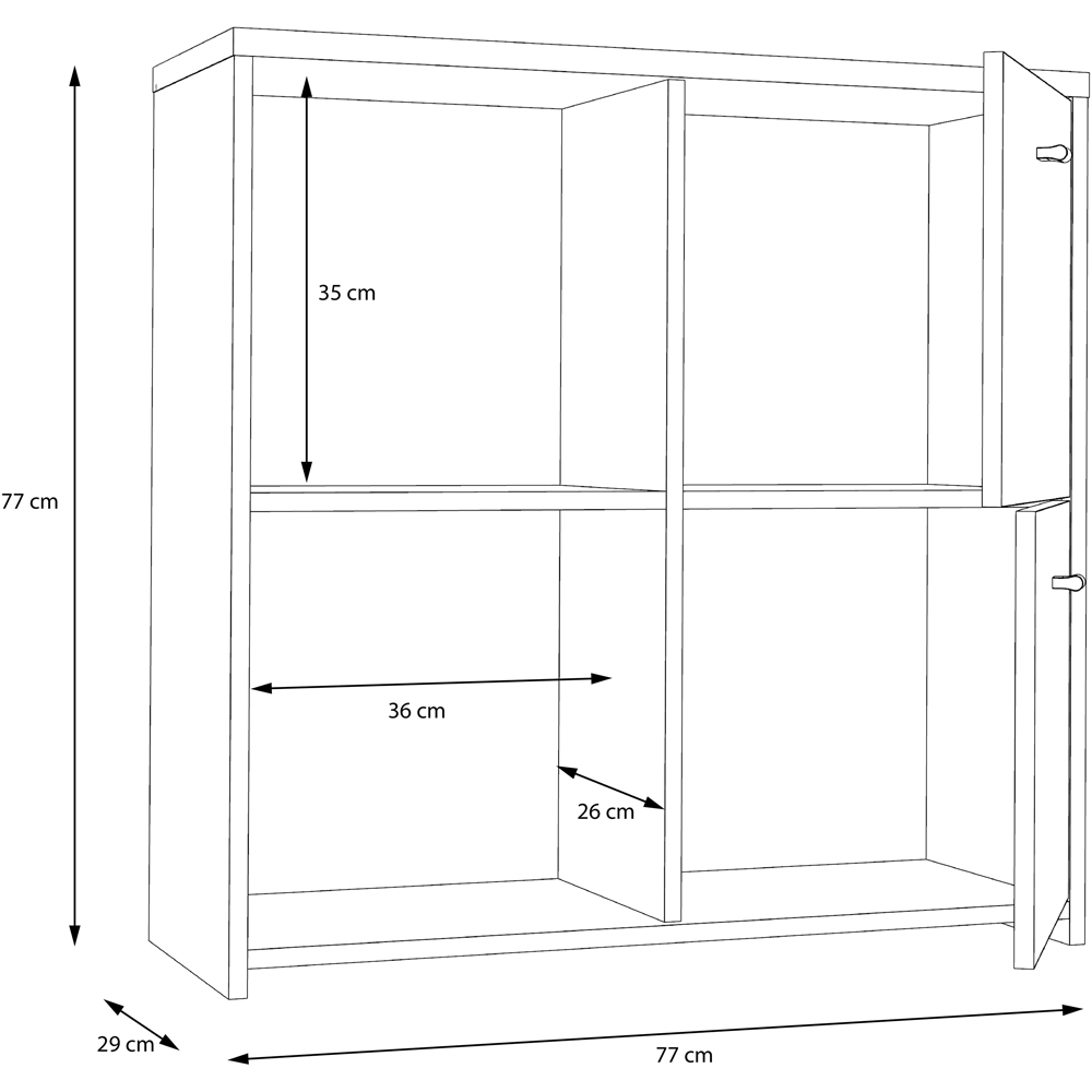 Florence Best 4 Doors Artisan White Oak Effect Storage Chest Image 9
