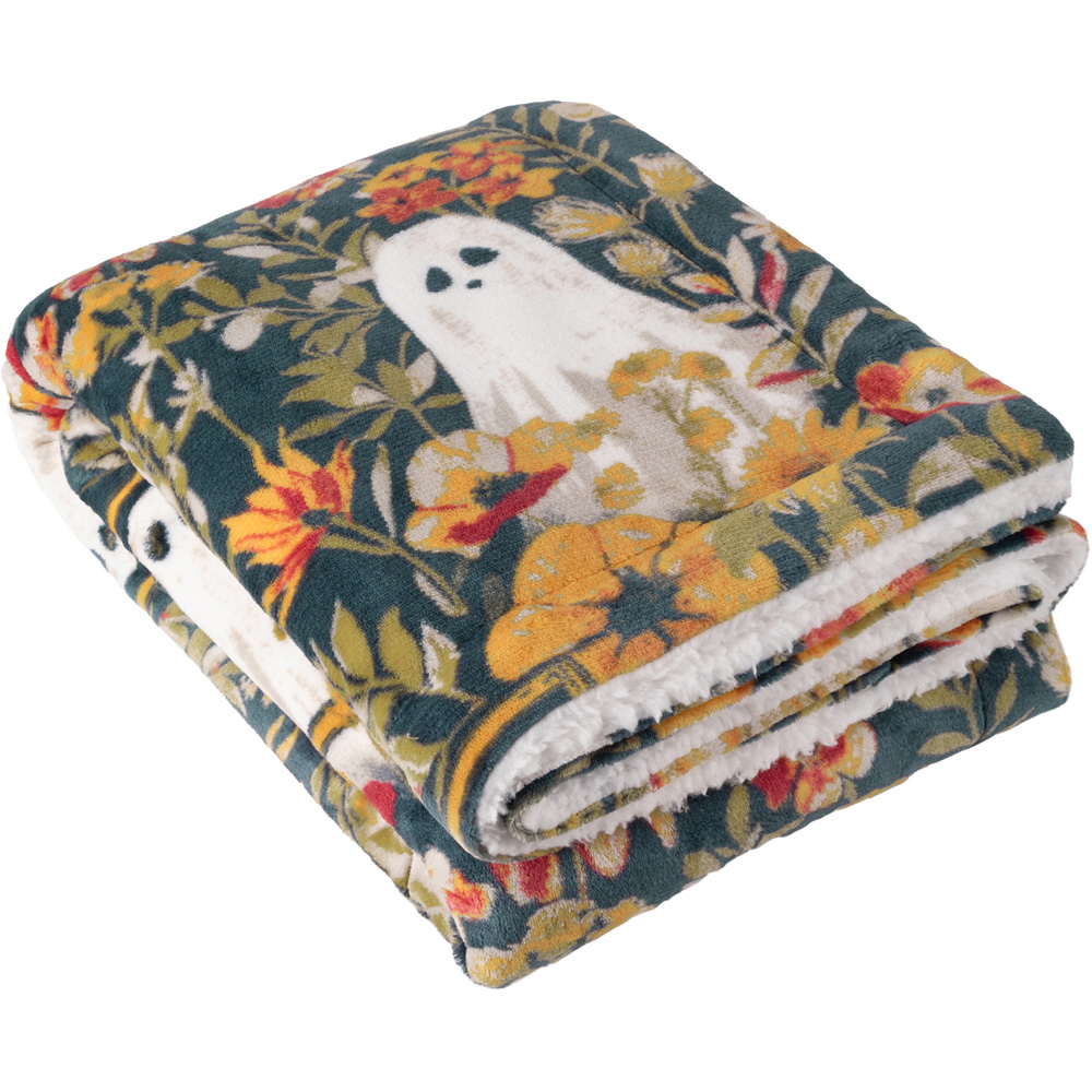 Furn Botanical Black Sherpa Fleece Throw 130 x 180cm Image 1