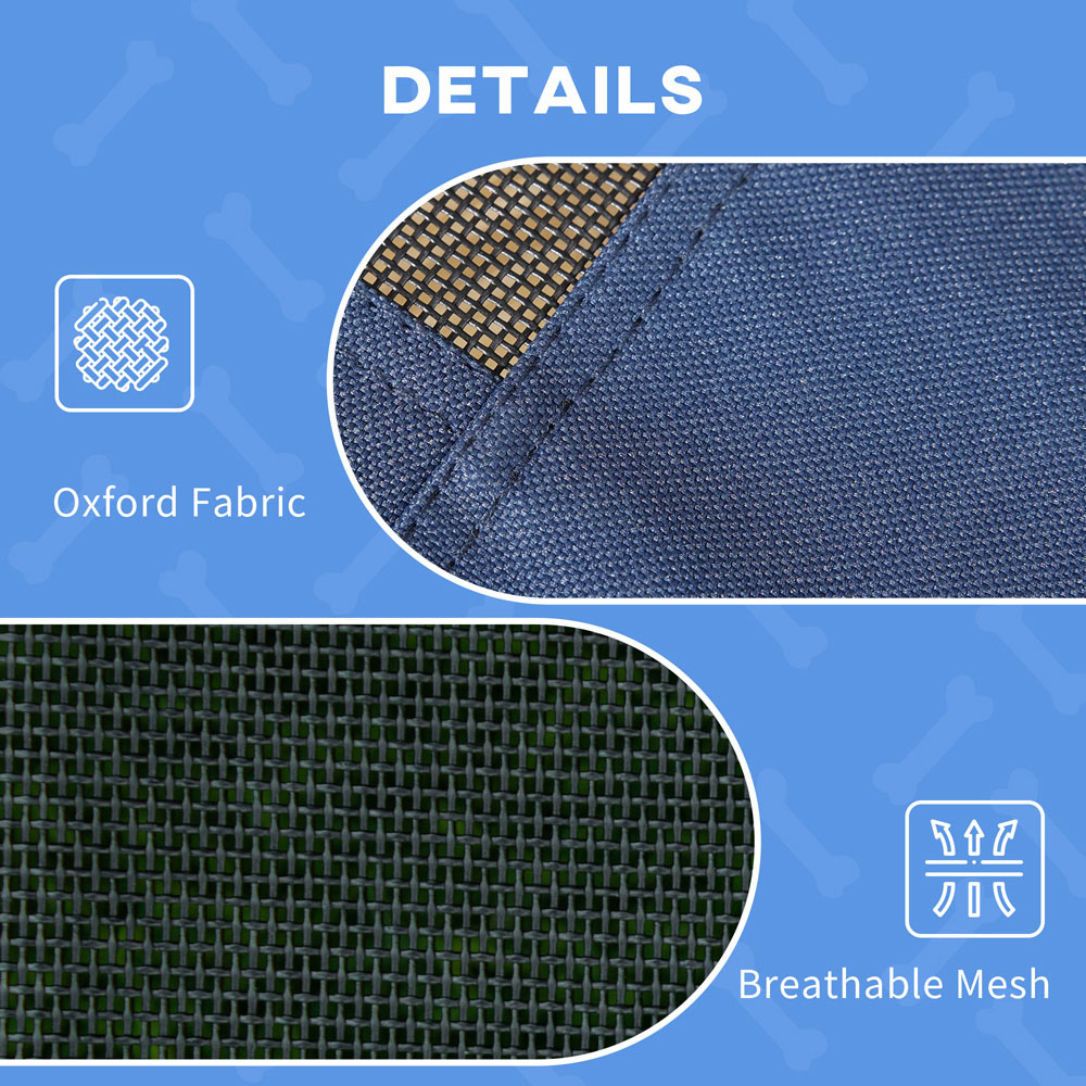 PawHut Blue Raised Pet Bed with Canopy Image 5