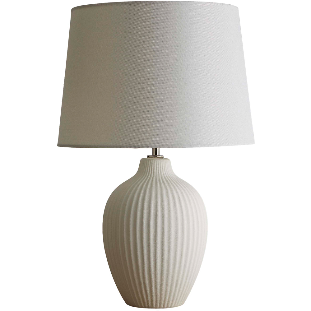 Kliving Nora Cream Shade Cream Ceramic Table Lamp Image 1