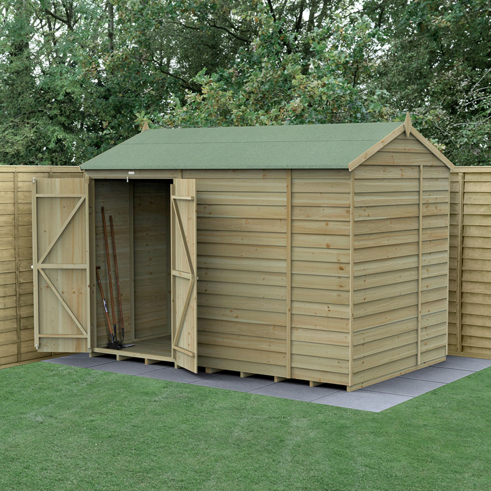 Forest Garden 4LIFE 10 x 6ft Double Door Reverse Apex Shed Image 2