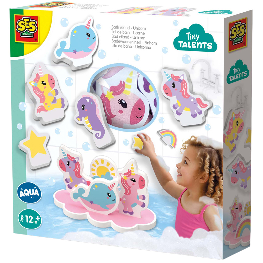 SES Creative Tiny Talents Unicorn Bath Island Foam Figures Image 1