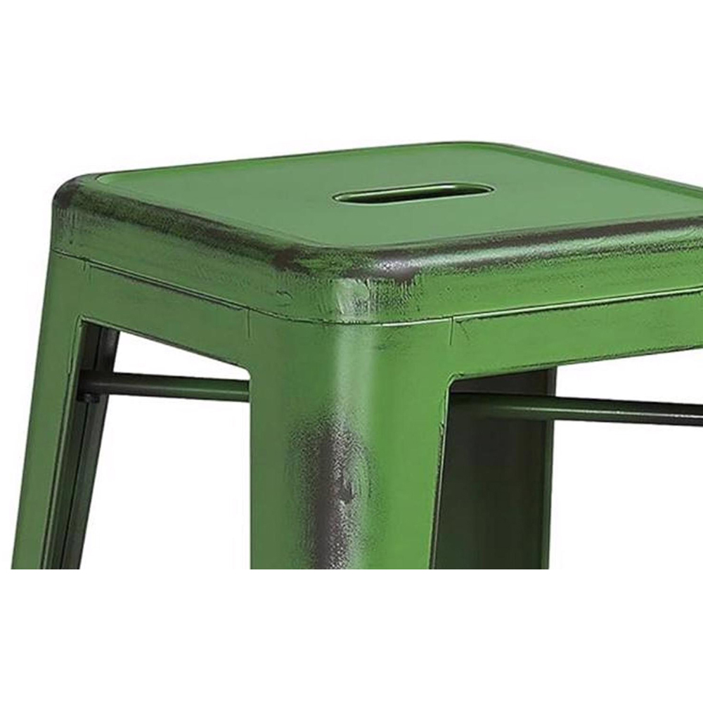 FWStyle Green Assembled Steel Bar Stool Set of 4 Image 5