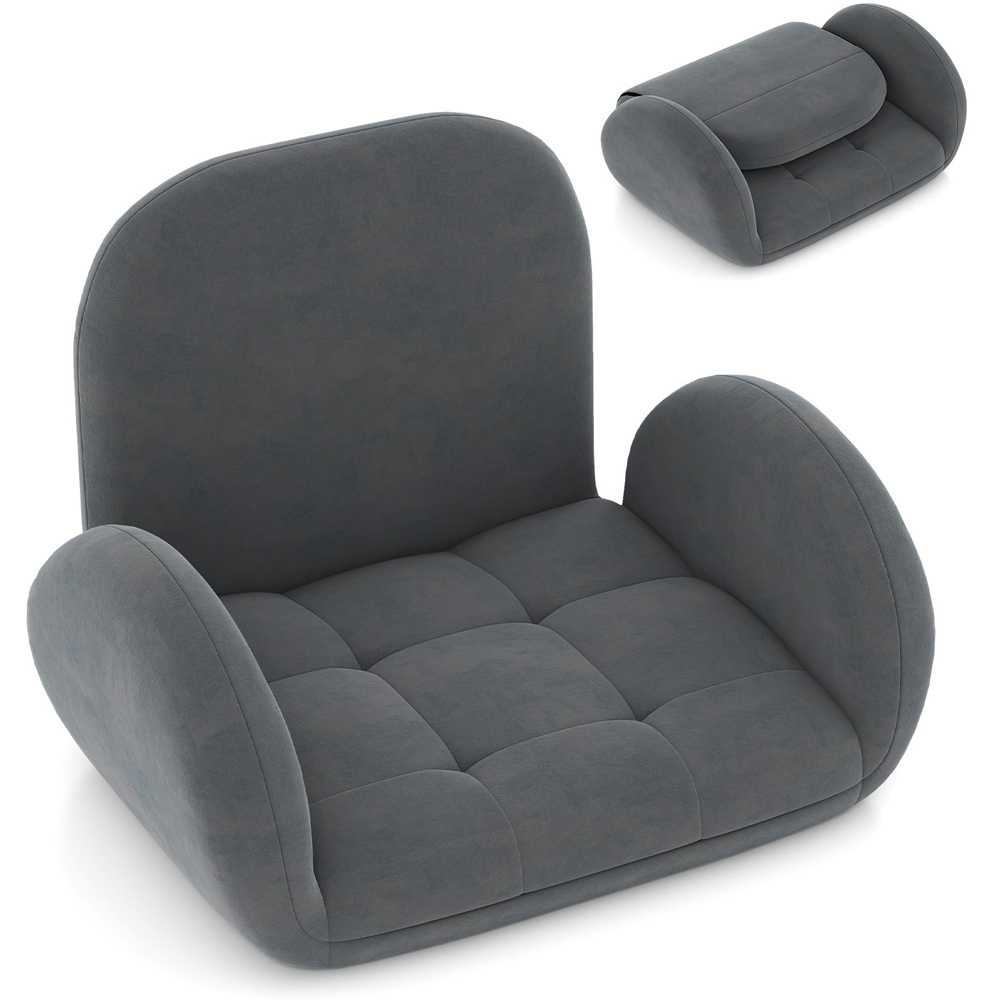 Costway Grey Foldable Adjustable Gaming Chair Image 2