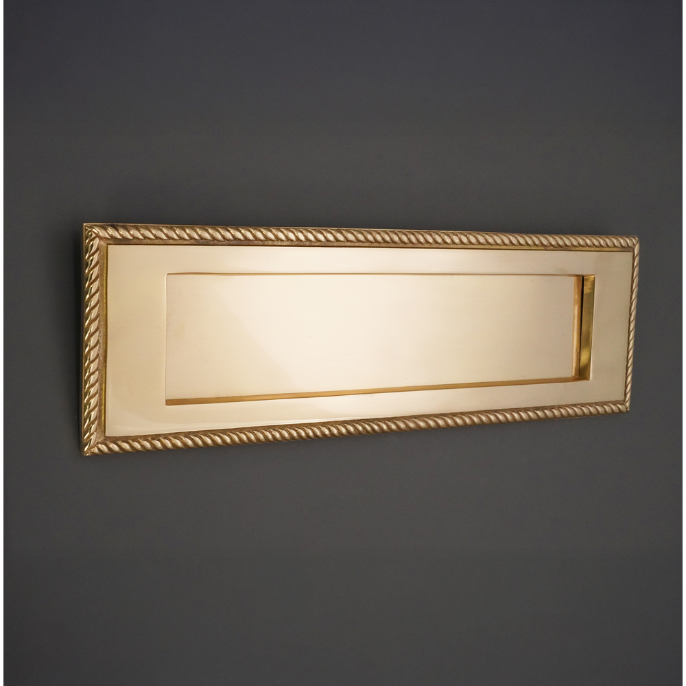 Spira Brass Georgian Polished Brass Letter Plate 250mm Image 2