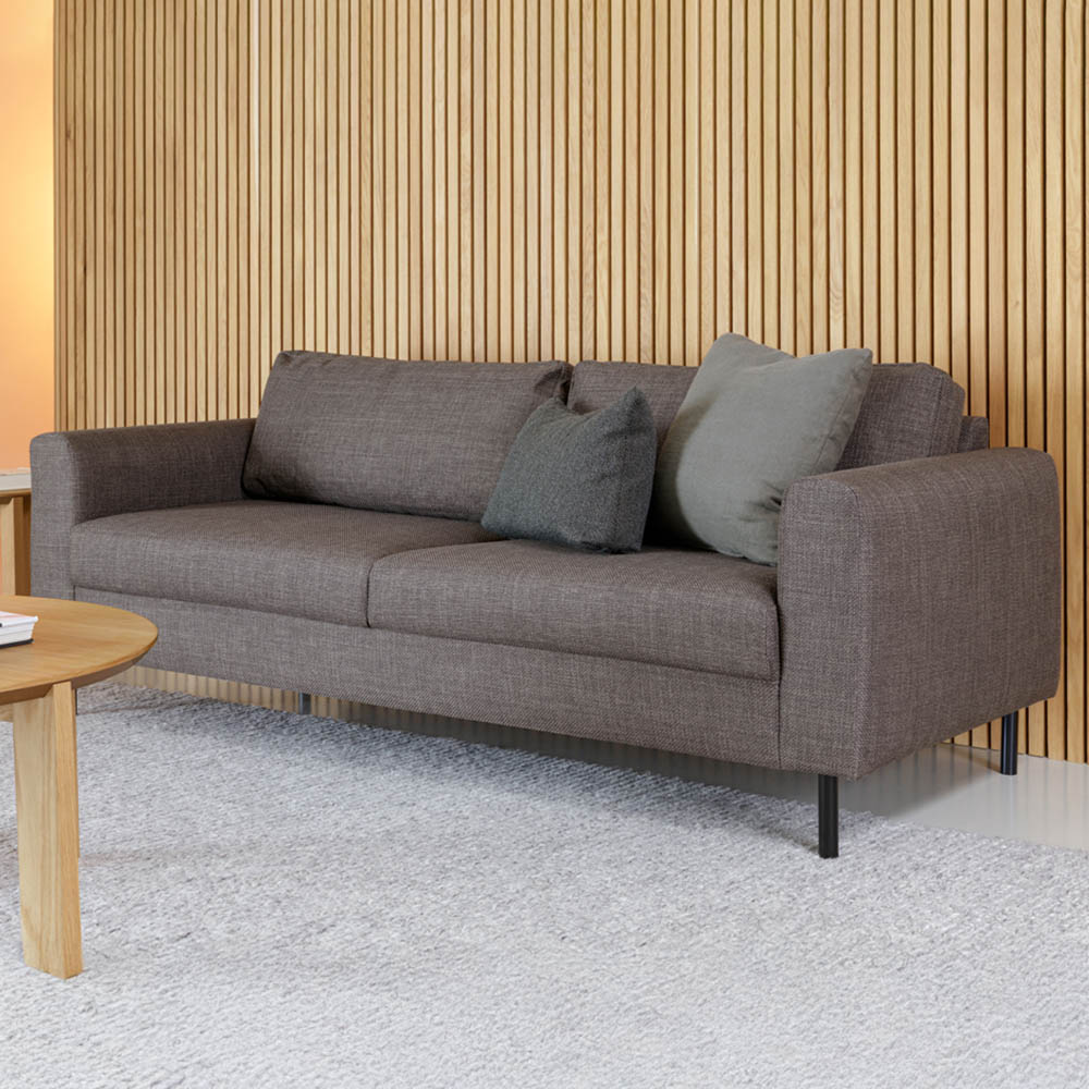 Florence Omaha 3 Seater Light Grey Basel Fabric Sofa Image 1