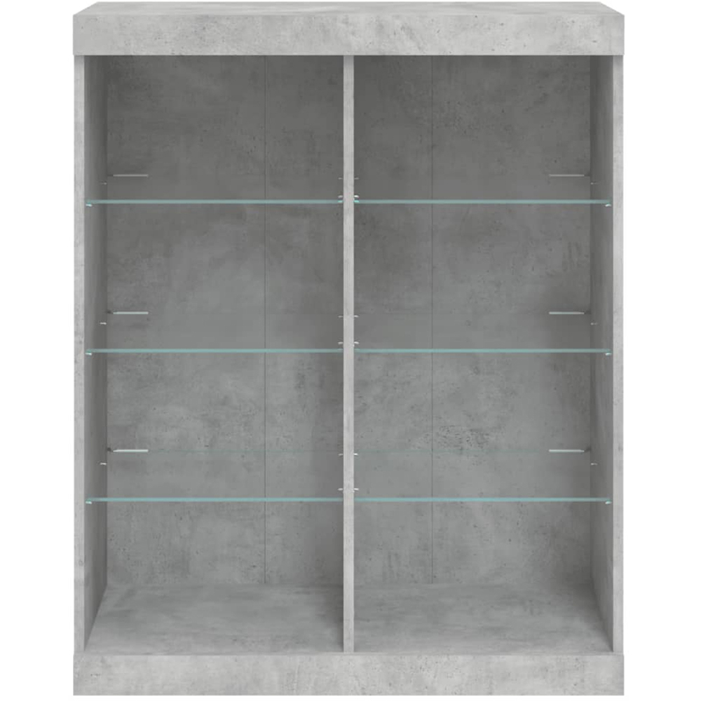 vidaXL 8 Shelf Concrete Grey Wooden Sideboard with LED Lights Image 4