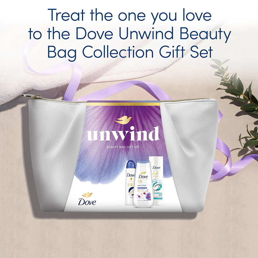 Dove Unwind Beauty Bag Gift Set 3 Pack Image 6