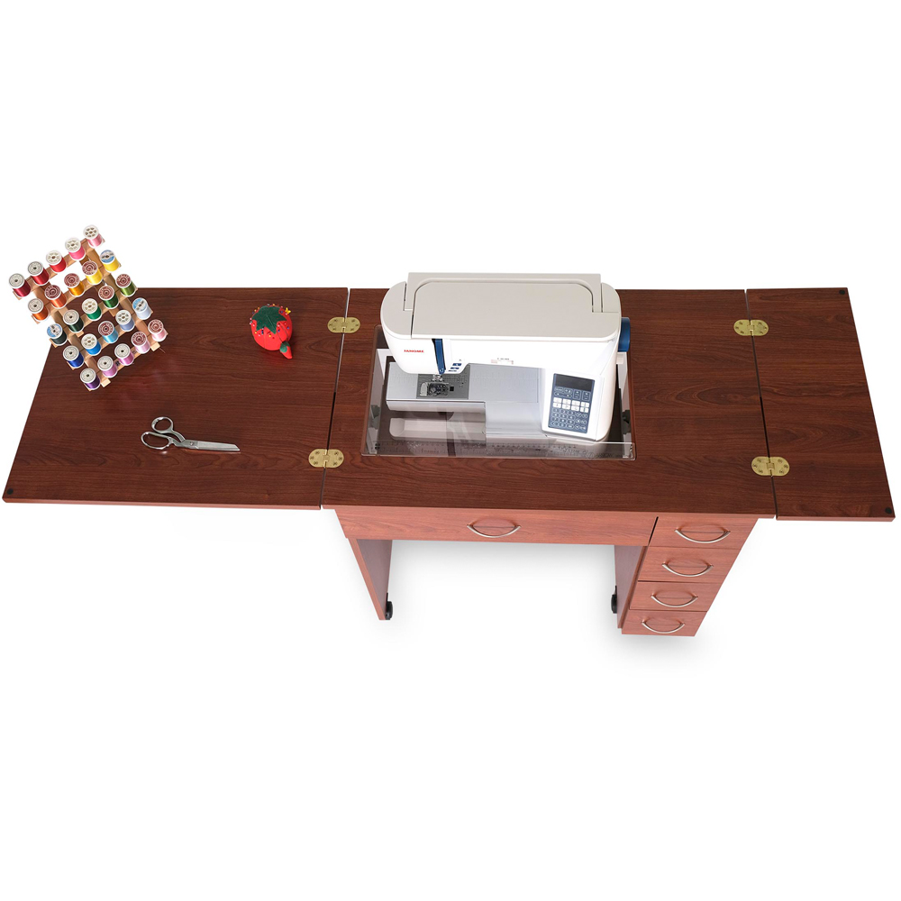 Arrow Cabinets Alice 205 4 Drawer Teak Fold-Out Sewing Cabinet Image 4