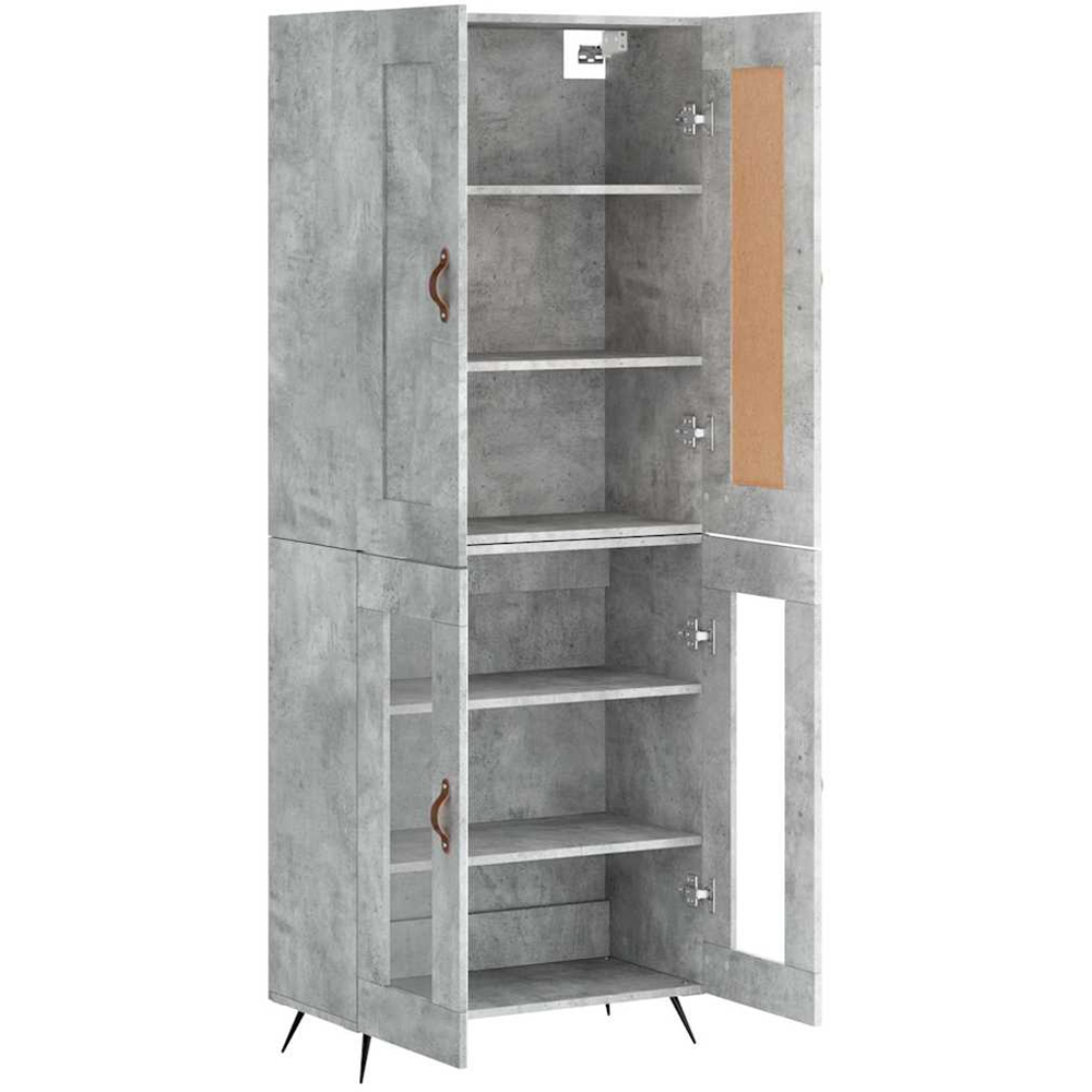 vidaXL 4 Door Concrete Grey Highboard with Metal Feet Image 4
