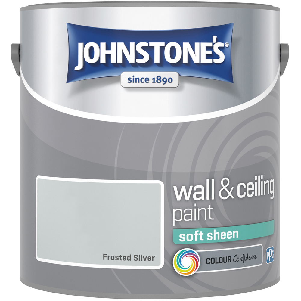 Johnstone's Walls & Ceilings Frosted Silver Soft Sheen Emulsion Paint 2.5L Image 2