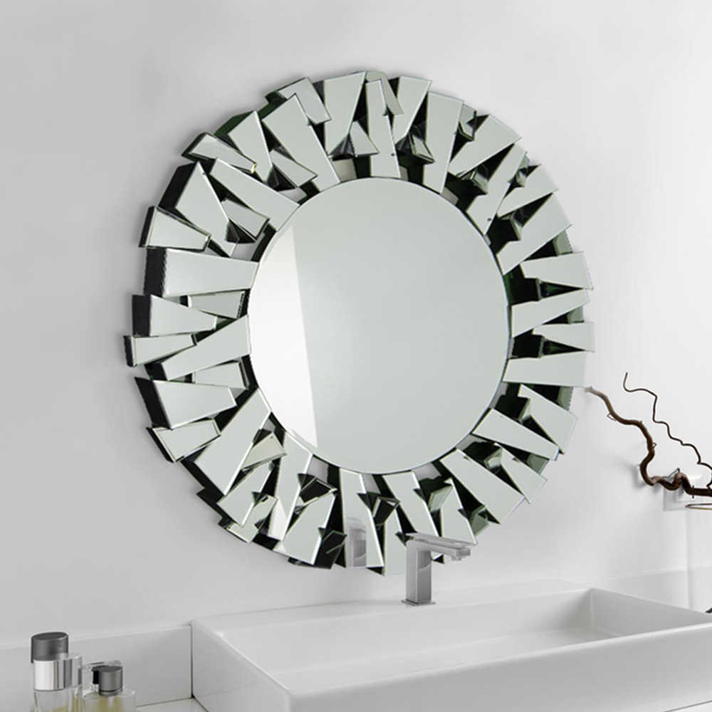 MirrorOutlet Segmented Round Wall Mirror 98 x 98cm Image 2