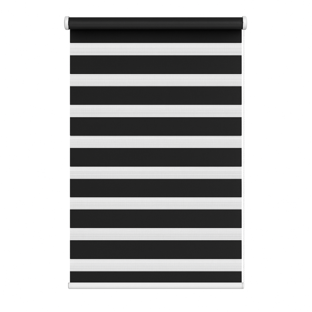 New Edge Blinds Black Day and Night Zebra Roller Blind 130cm Image 2