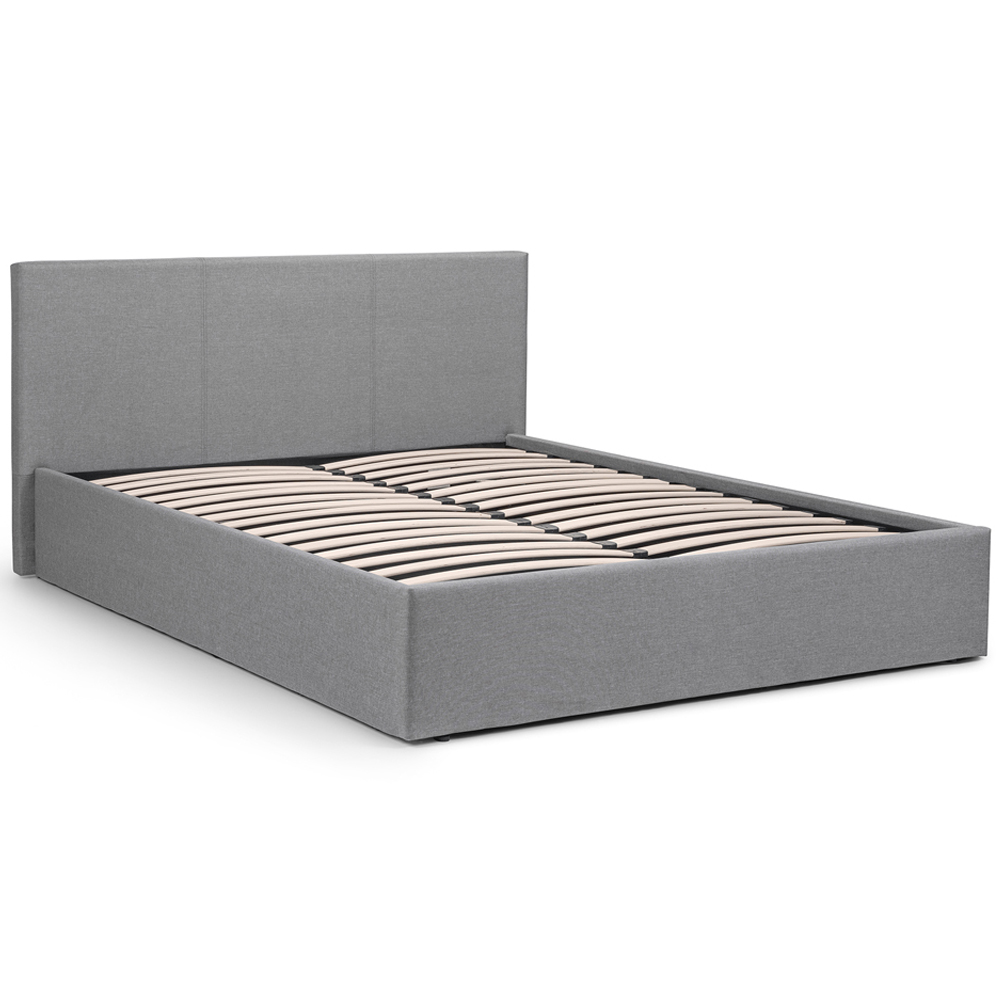 Julian Bowen Rialto King Size Light Grey Linen Lift Up Storage Bed Image 3