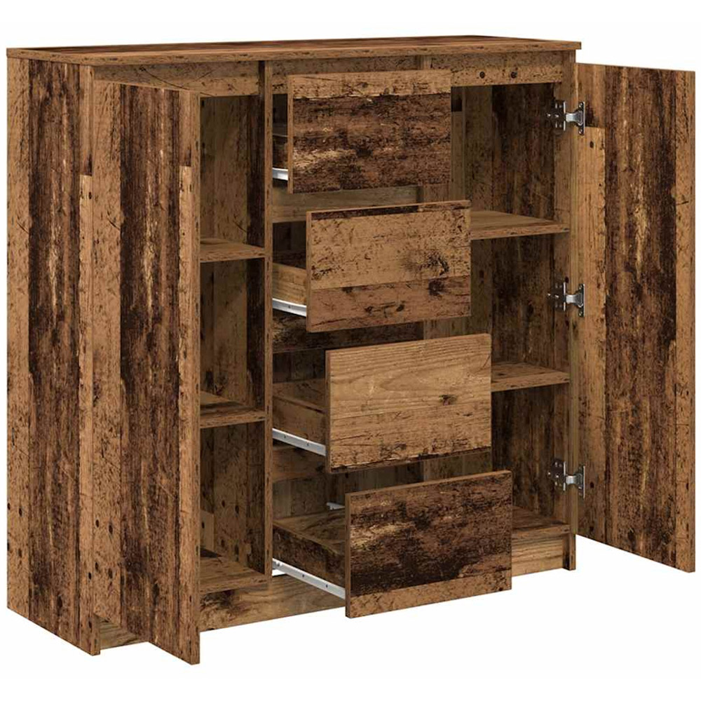 vidaXL 2 Door 4 Drawer Old Wood Sideboard Image 5