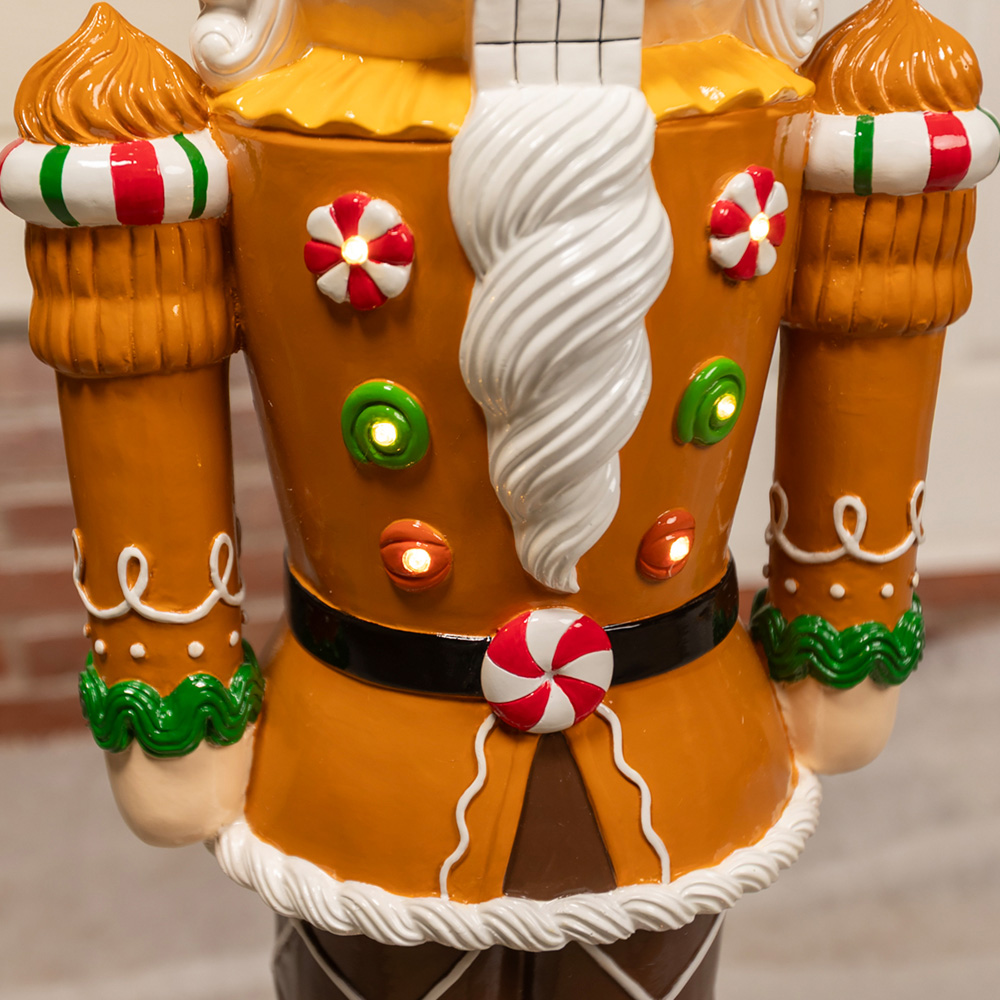The Christmas Centre Brown Gingerbread LED Lights Nutcracker 4ft Image 3