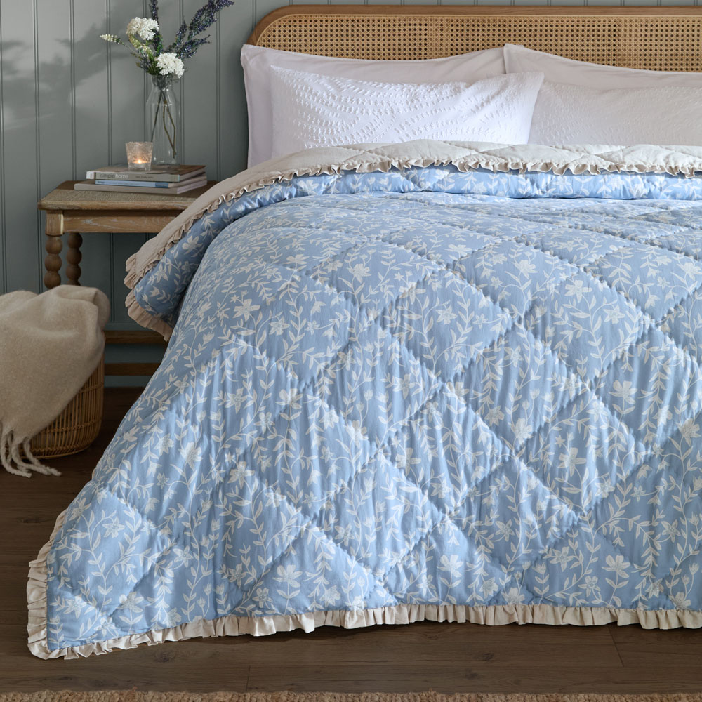 Wylder Amelia Delph Blue Nature Quilted Bedspread 240 x 260cm Image 2