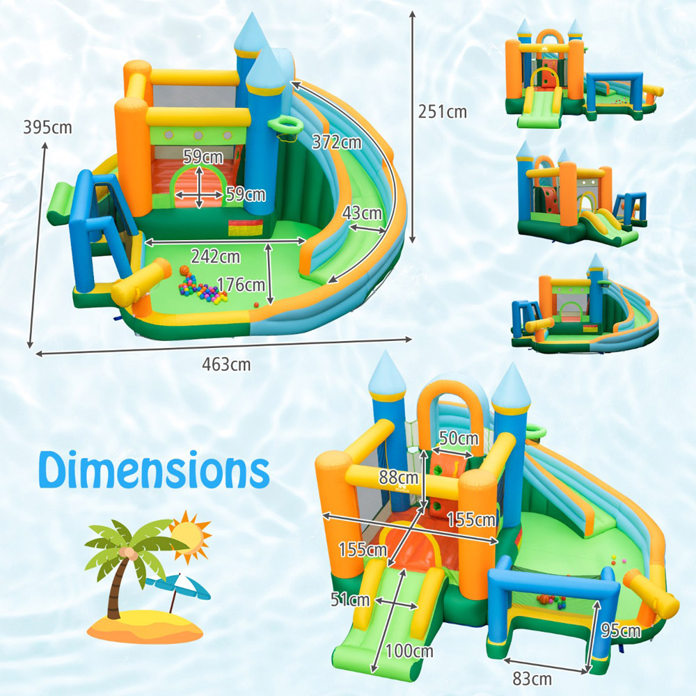 Costway Inflatable Water Slide Blowup Water Park Image 9