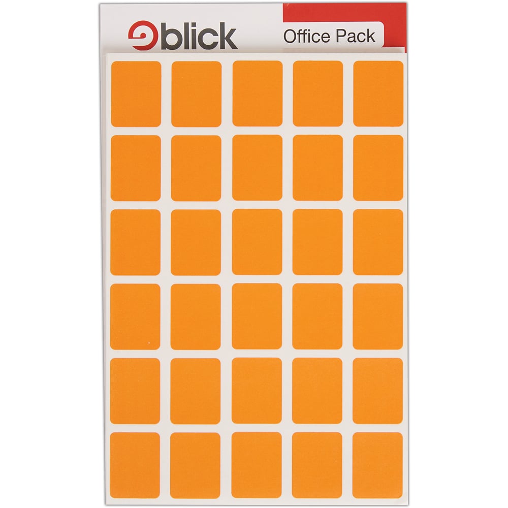 Blick Orange Rectangular Self Adhesive Office Stickers 19 x 25mm 960 Pack Image 1