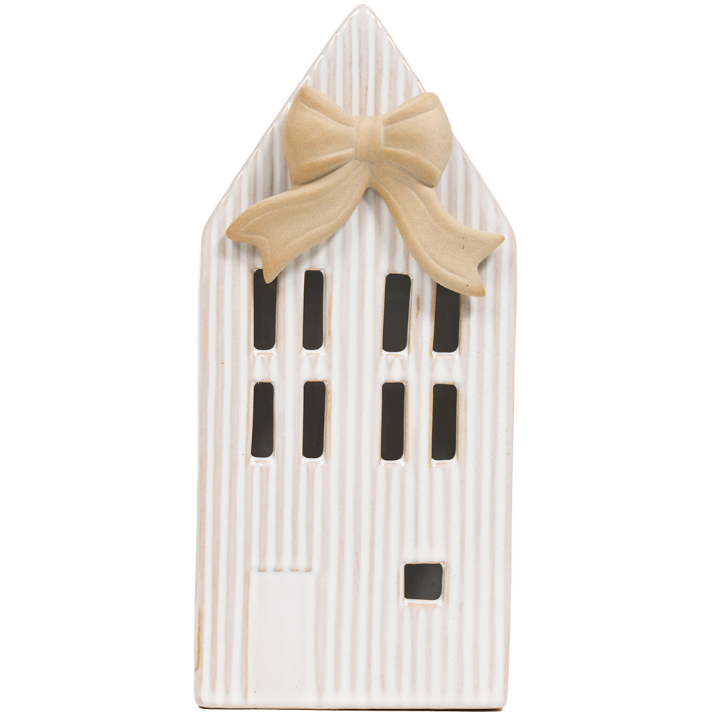 LED Ribbed Bow House Ornament Image 2