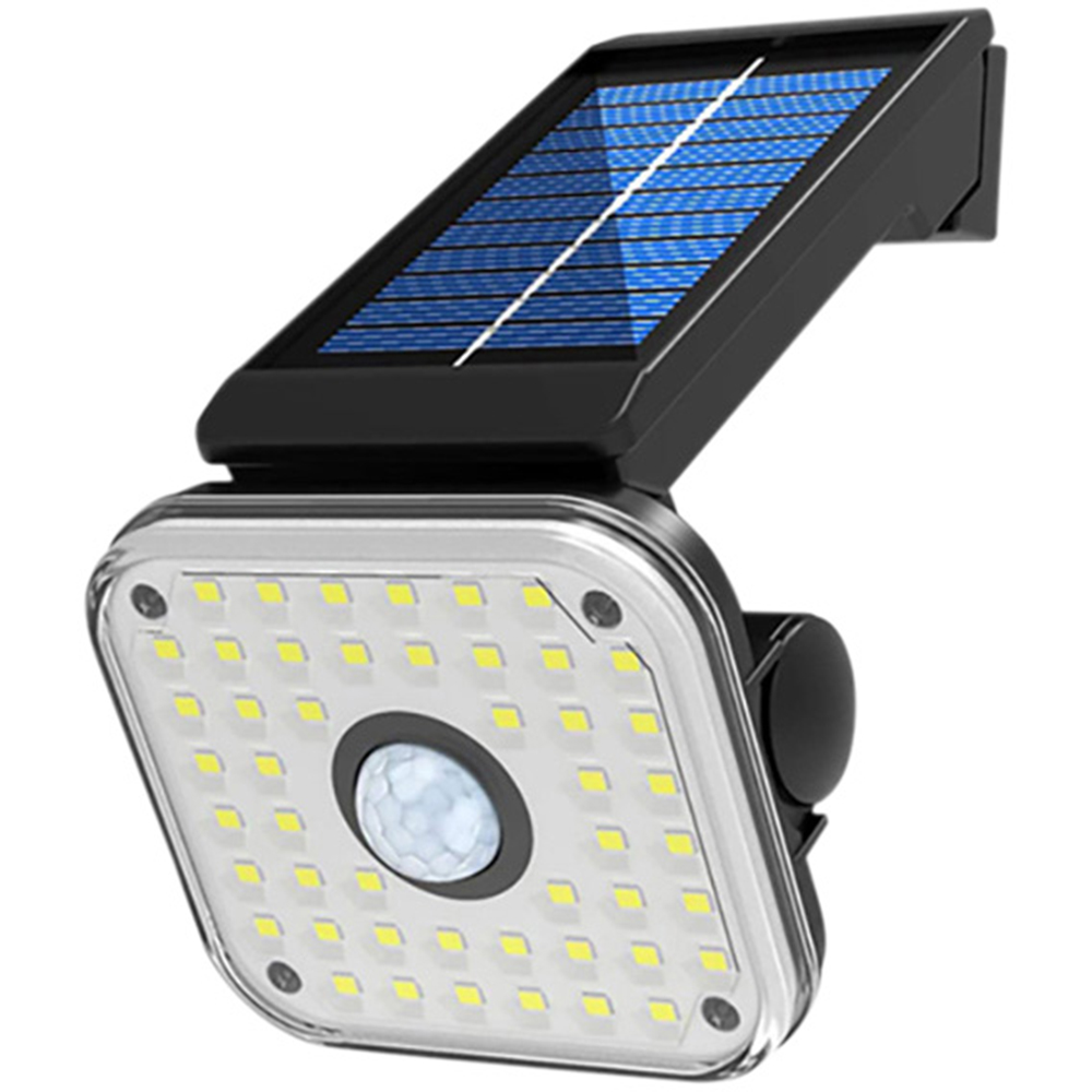 St Helens Black Solar Powered Outdoor PIR with Adjustable Light Image 1