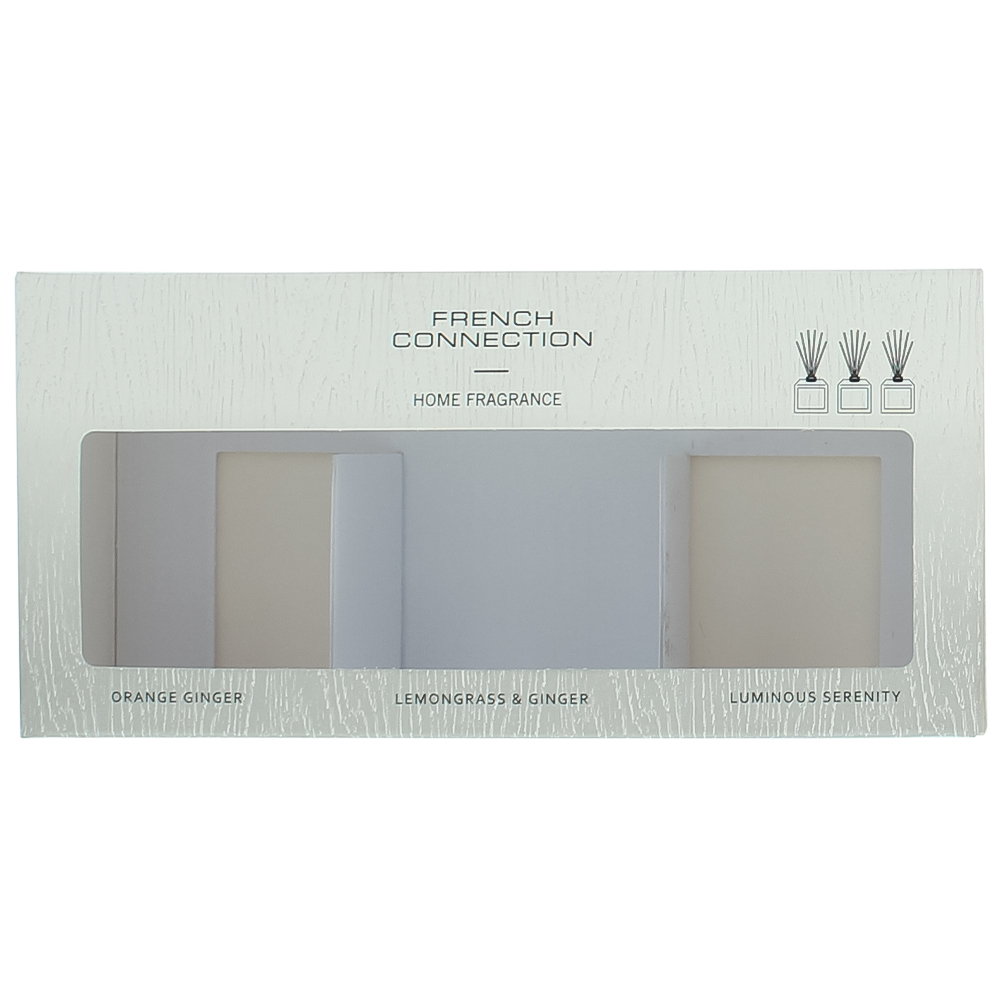 French Connection Wooden Collection Reed Diffuser 3 Piece Gift Set 50ml Image 3
